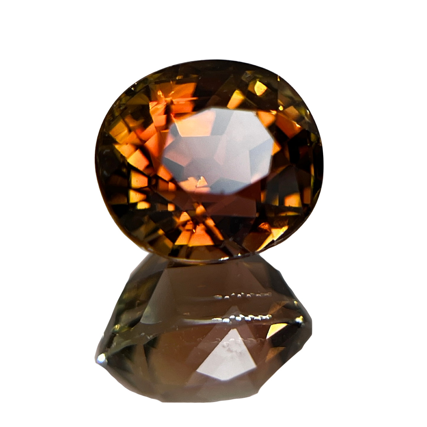 「深朽葉」バイカラートルマリン/3.43ct/オーバル/アフリカ