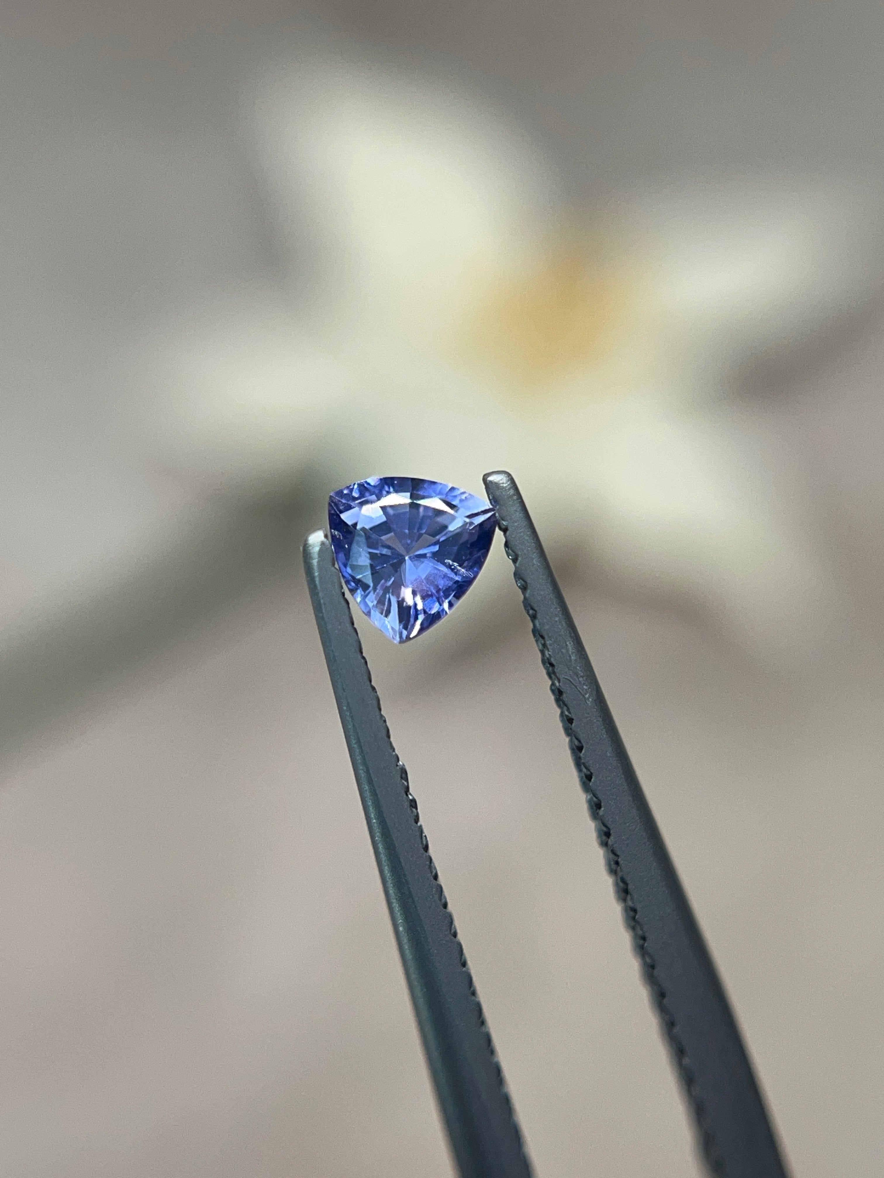 水すみれ」クリア×ブルーサファイア/ 0.44ct/トリリアント