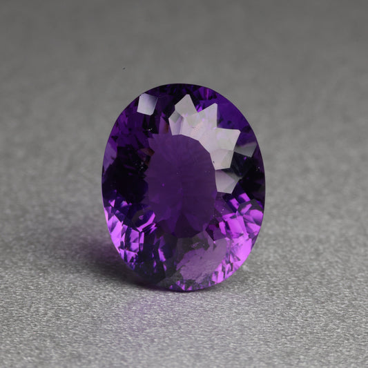 「濃紫の華文様」カラーシフトアメシスト/13.71ct/オーバル/ブラジル