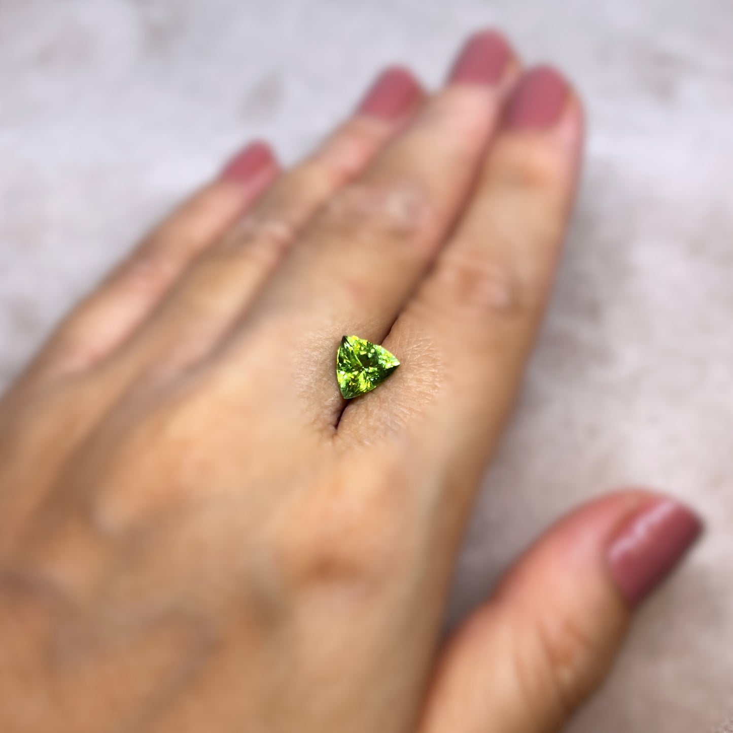 「閃光の角」含銅グリーントルマリン/1.64ct/トリリアント/モザンビーク